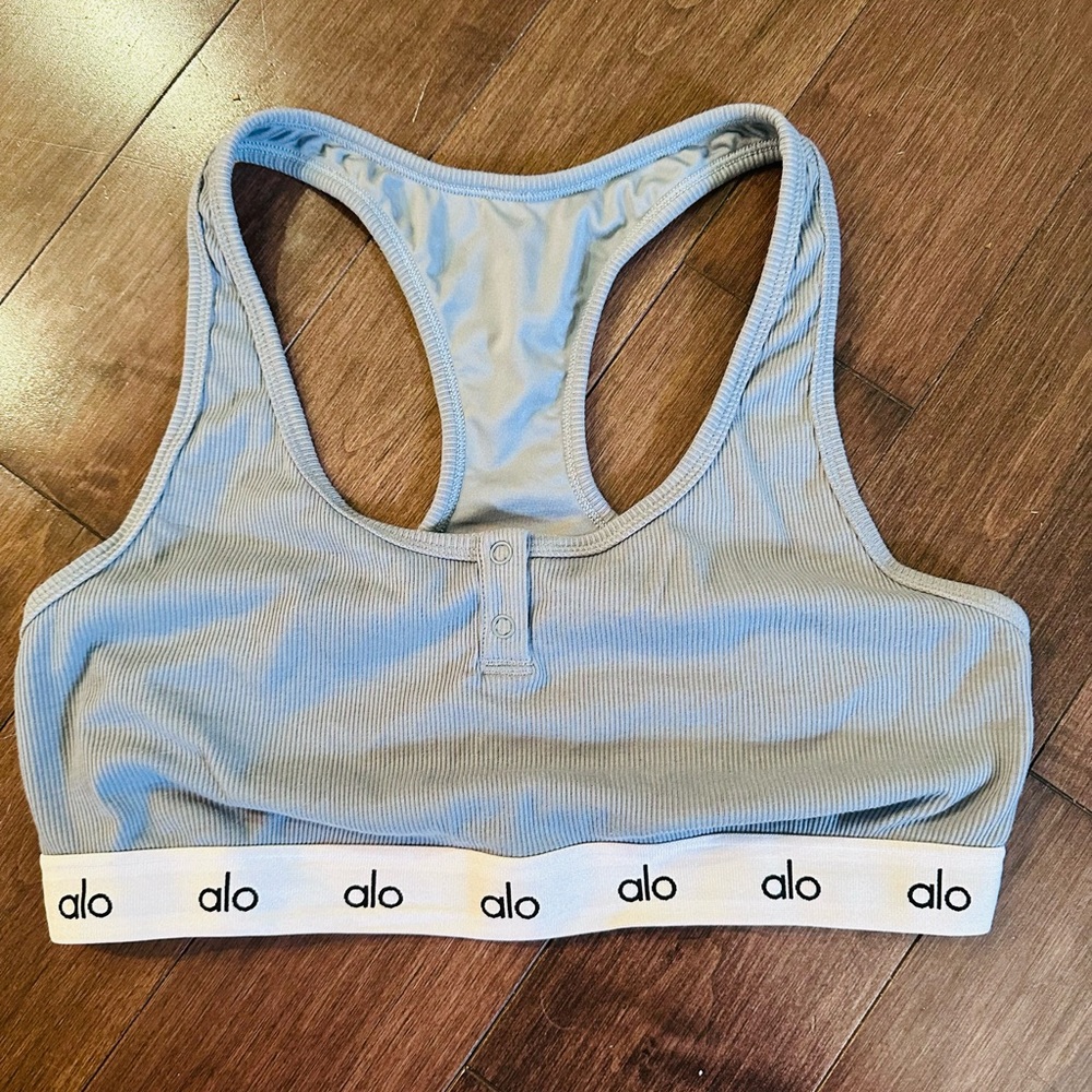 Icon Ribbed Henley Bra in Slate